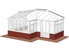 Gable Ended P Shape Conservatory Diagram