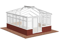 L Shape Lean to Conservatory Diagram