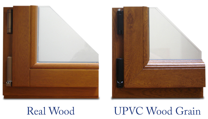 Timber and UPVC Wood Grain Window Comparison